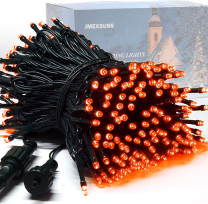 200 LED Orange Halloween Lights Outdoor, Expandable Halloween String Lights Plug In, 66Ft 8 Modes Waterproof Halloween Tree Lights Indoor, for Xmas Party Halloween Decorations