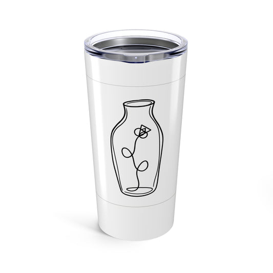 Abstract Terracotta Vase Doodle | 20oz Stainless Steel Tumbler for Travel | Family & Friend Gift | Chicken Scratch Irony Aesthetic