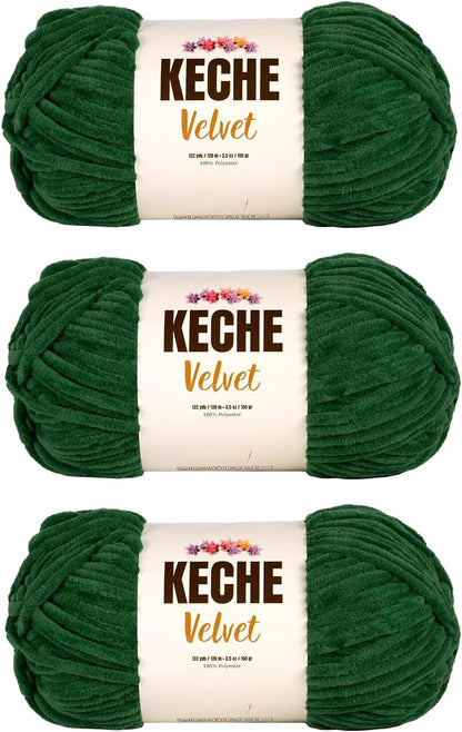 Velvet Yarn for Crocheting, Soft Chenille Bulky Baby Blanket Amigurumi Yarn 100 Gr (132 Yds) - Latte