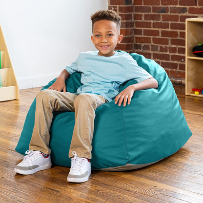 Gumdrop Jr. Kids Bean Bag for Early Childhood & Educational Environments, Premium Vinyl - Turquoise