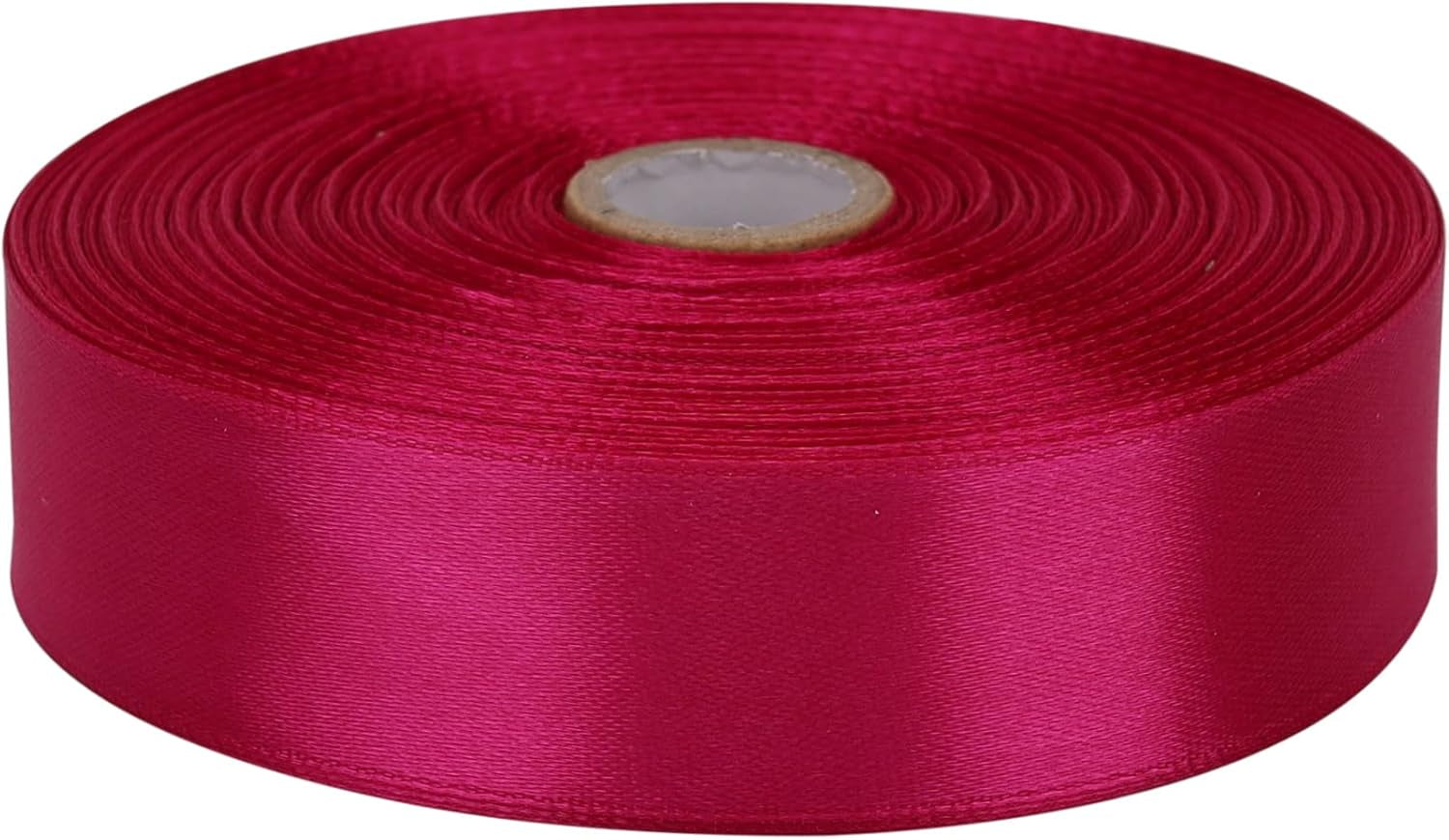 Satin Ribbon 50 Yards Solid Fabric Ribbons Roll for Wedding Invitations, Bridal Bouquets, Sewing, Party Decorations, Gift Wrapping and More (Rose Red, 1 Inch)