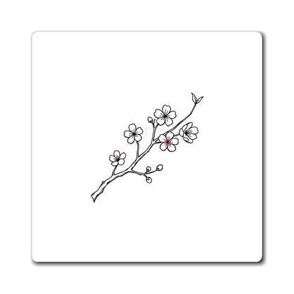 Cherry Blossom Branch Ink Wash | Sublimation Fridge Magnet Set | Housewarming & Family Keepsake | Irony Doodle Aesthetic