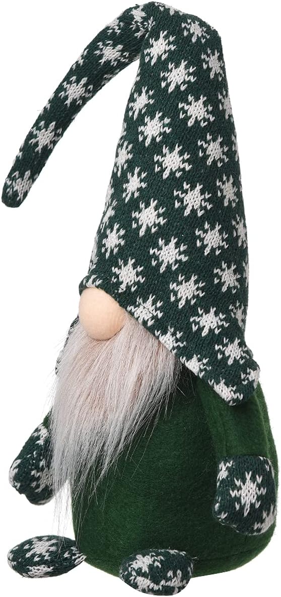 Handmade Christmas Plush Gnomes Home Tomte Gnome for All Seasons Swedish Dwarf Figurine Coffee Corner Decorations 16 Inches (Green)