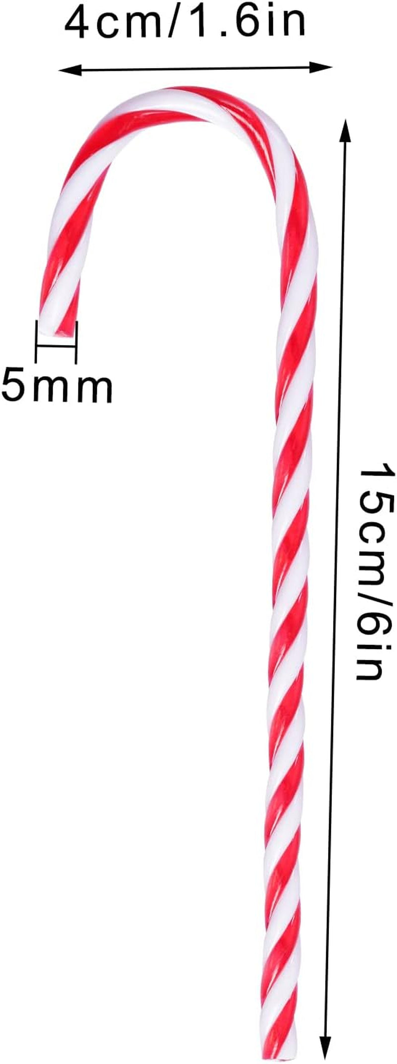 30 Pcs Christmas Candy Cane Ornament Plastic Christmas Tree Hanging Decoration Twisted Crutch Candy Canes for Xmas Thanksgiving Gift Home Indoor Outdoor Party Favor (Red and White)