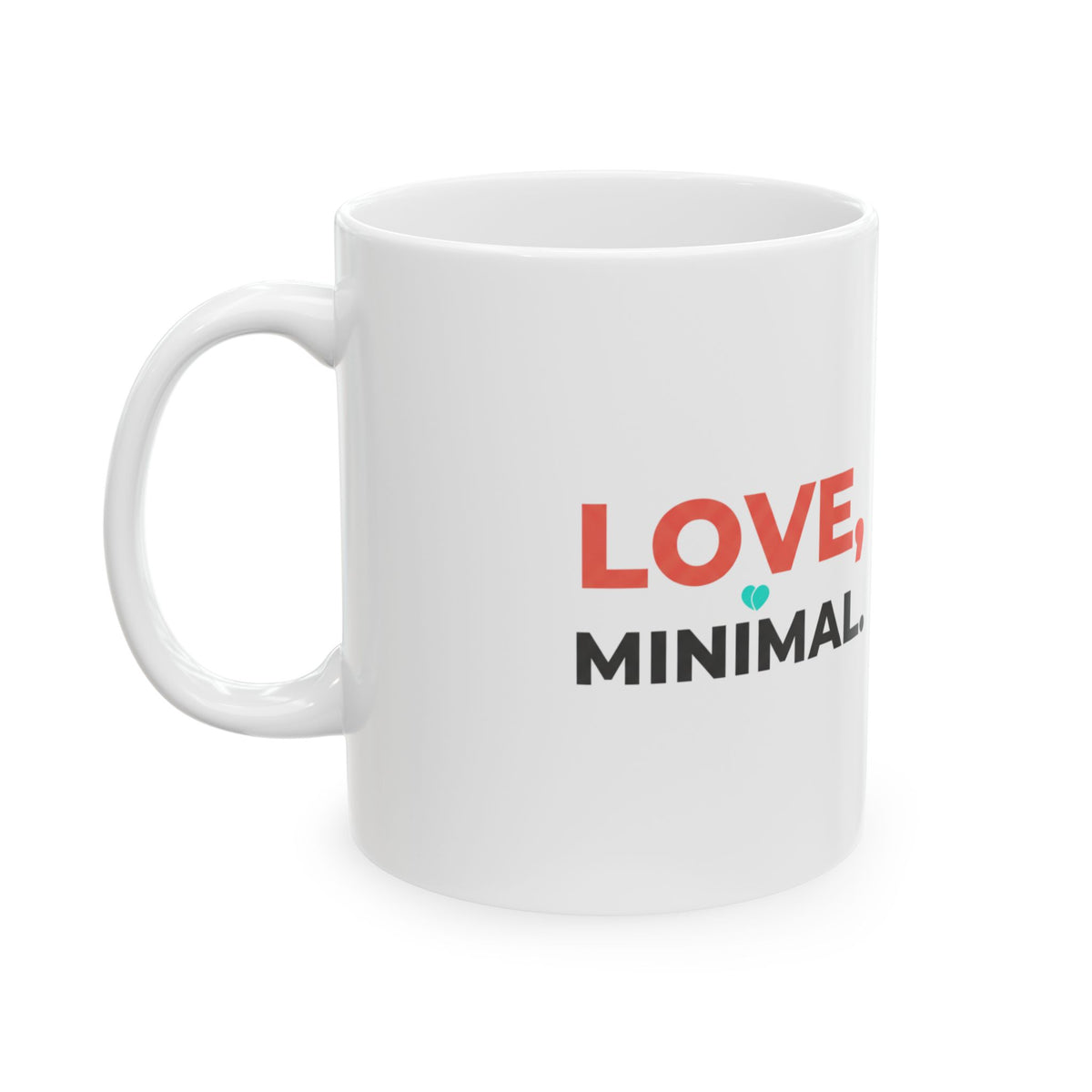 minimal love text | 11oz ceramic coffee mug for cozy sips | Valentine, Galentine & friend gift | clean aesthetic typography