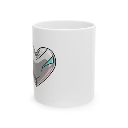3D Chrome Heart Mug | 11oz Ceramic Coffee Cup for Aesthetic Valentine Vibes | Galentine’s & Self-Love Gift | Y2K