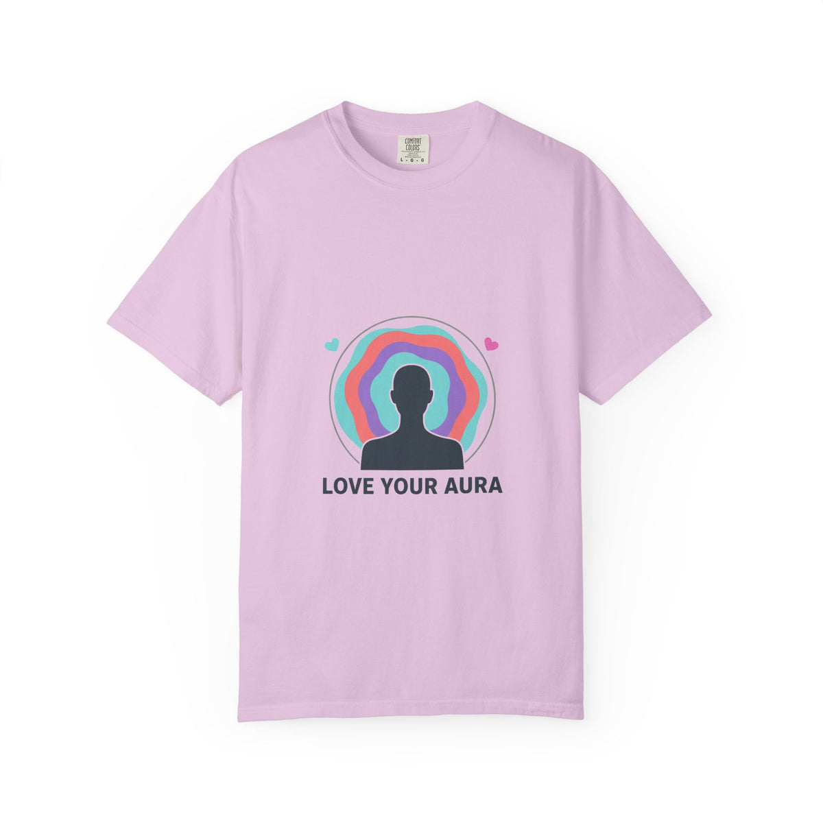 Aura Silhouette Love | Unisex Garment-Dyed Tee, Soft Cotton Crewneck | Valentine & Galentine Gift for Her/Him | Y2K Gradient