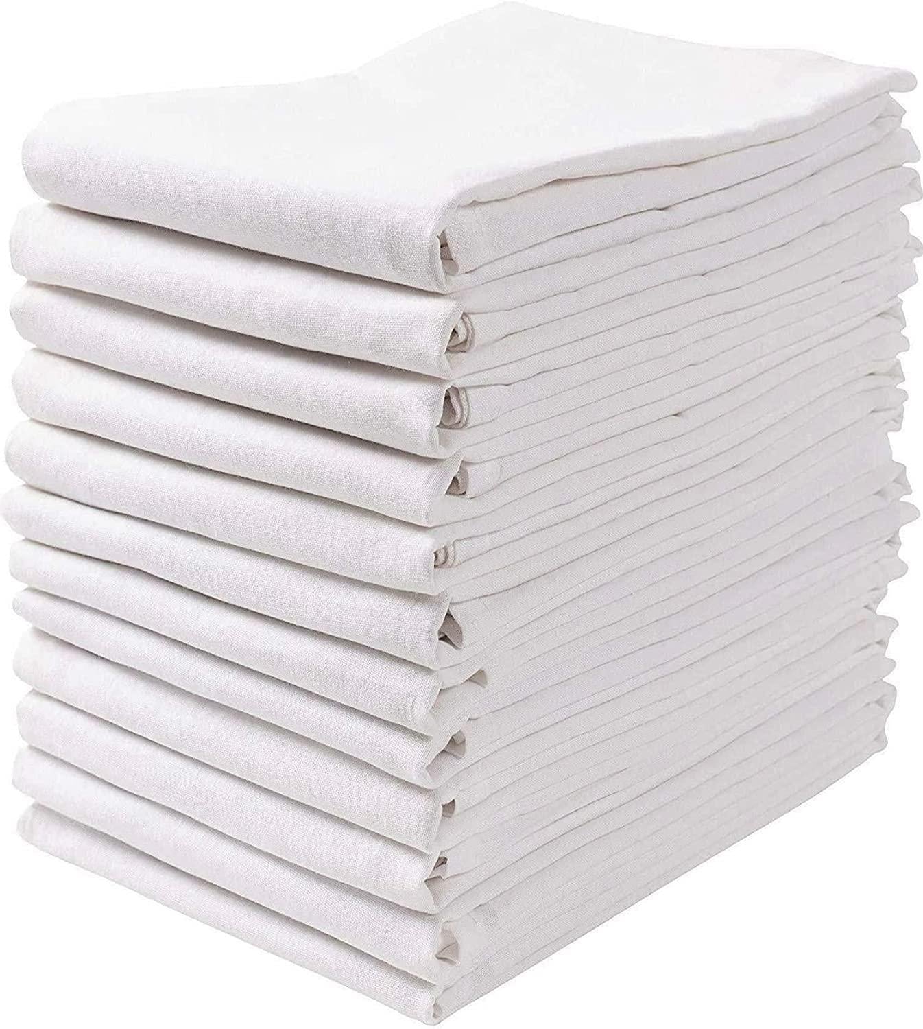 [12 Pack] Flour Sack Kitchen Dish Towels   Lint Free Soft 100% Ring Spun Cotton