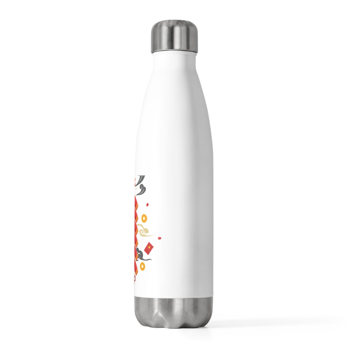 Firecracker & Fire Horse Lunar New Year | 20oz Insulated Tumbler Bottle for Travel | CNY Gift for Family & Teachers | Bold Red Gold
