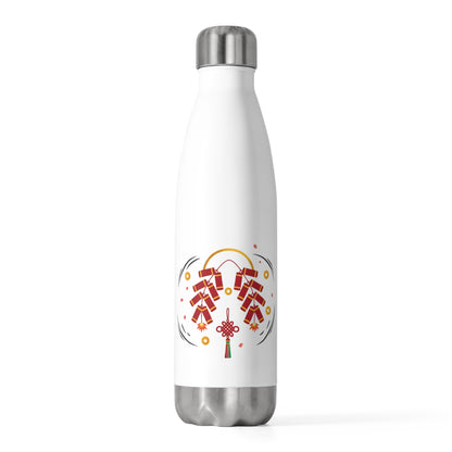 Firecracker Horse Lunar New Year | 20oz Insulated Stainless Tumbler | CNY Family & Teacher Gift | Bold Red Gold Art