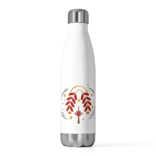 Firecracker Horse Lunar New Year | 20oz Insulated Stainless Tumbler | CNY Family & Teacher Gift | Bold Red Gold Art