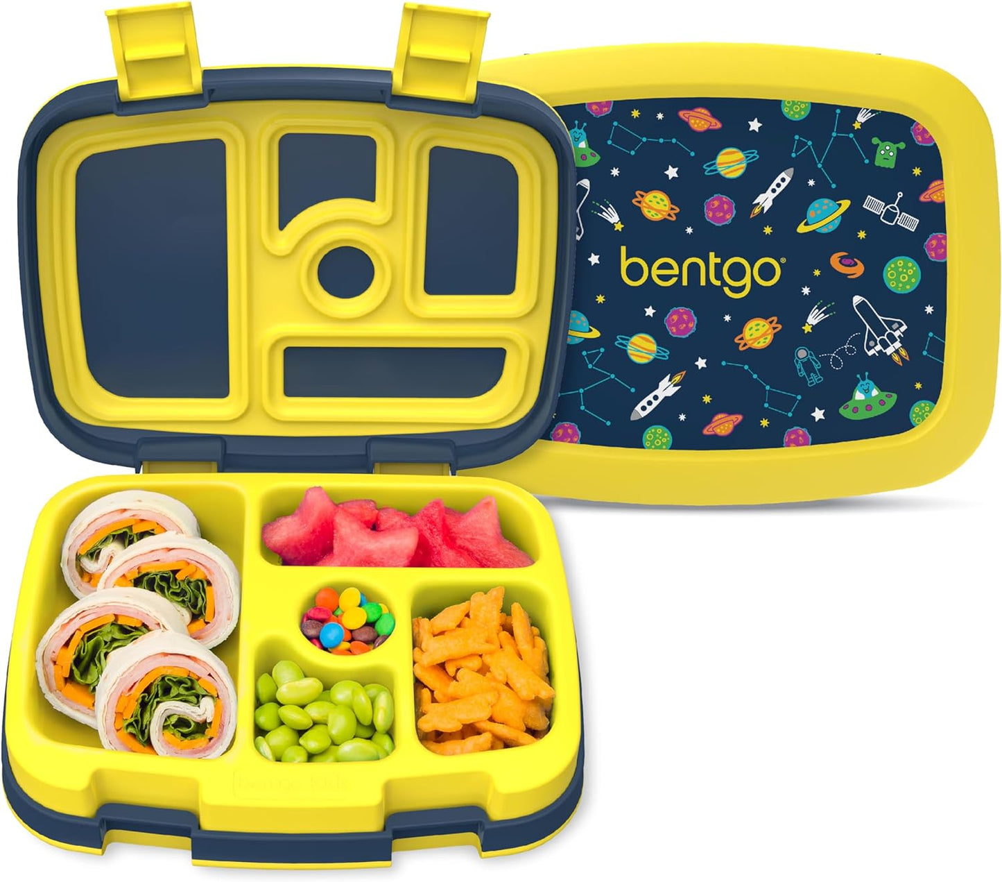 ® Kids Prints Leak-Proof, 5-Compartment Bento-Style Kids Lunch Box - Ideal Portion Sizes for Ages 3-7, Durable, Drop-Proof, Dishwasher Safe, & Made with Bpa-Free Materials (Dinosaur)