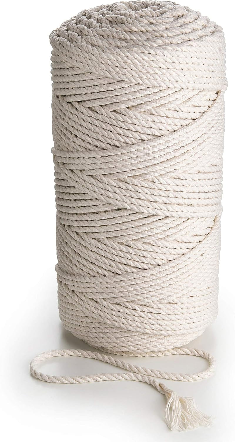 Macrame Cord 4 Mm * 284 Yd (853 Feet) - 3PLY Cotton Rope for Macrame Dream Catcher, Wall Hanging, Plant Hanger, Gift Wrapping and Wedding Decorations