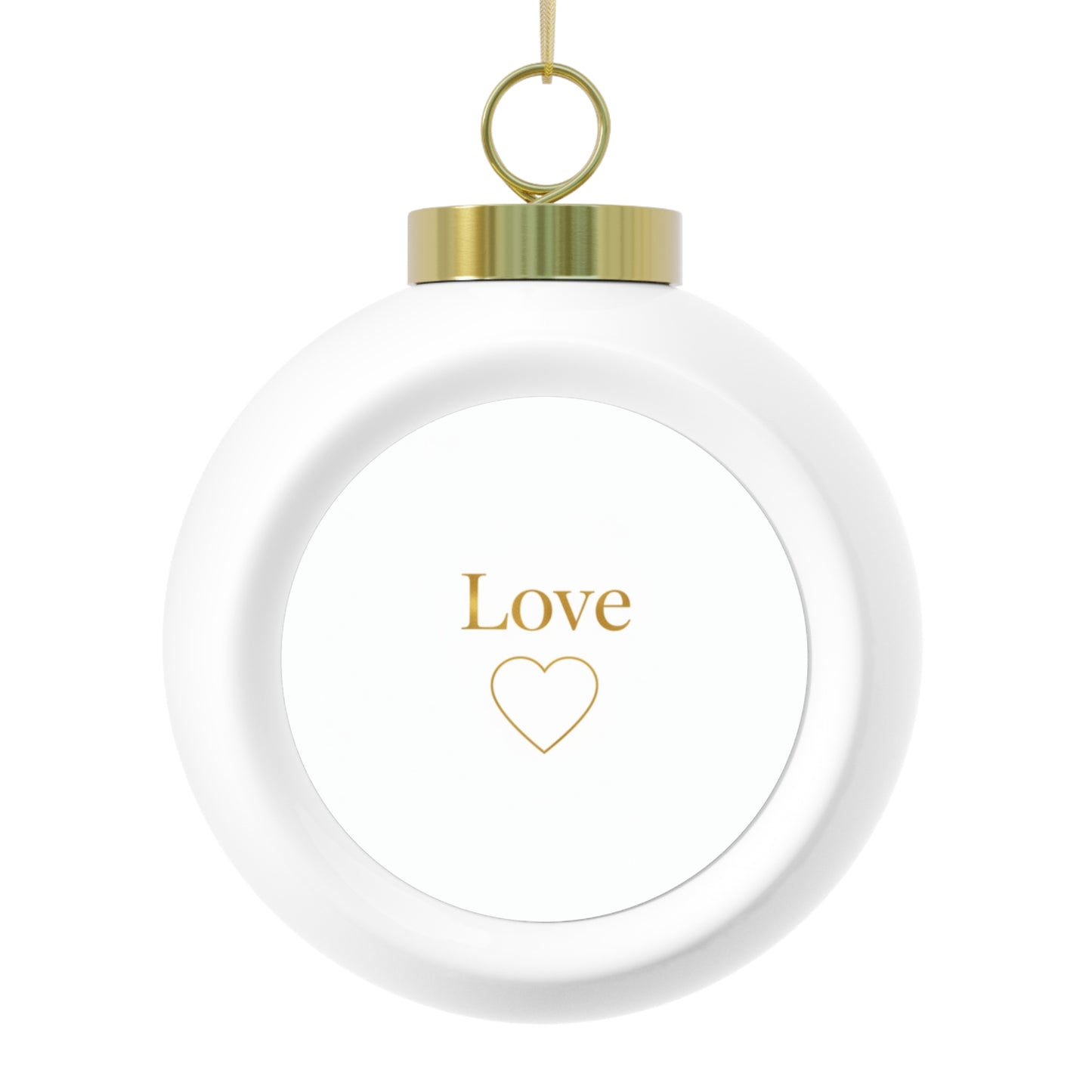 Ceramic Christmas Ball Ornament - Love Text