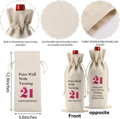 Funny 50Th Birthday Gifts for Her Women Men 50 Year Old Gifts for Women Wine Bag Happy Anniversary 50Th Birthday Party Supplies Decorations Wine Bags for Mom Dad Grandma Coworker