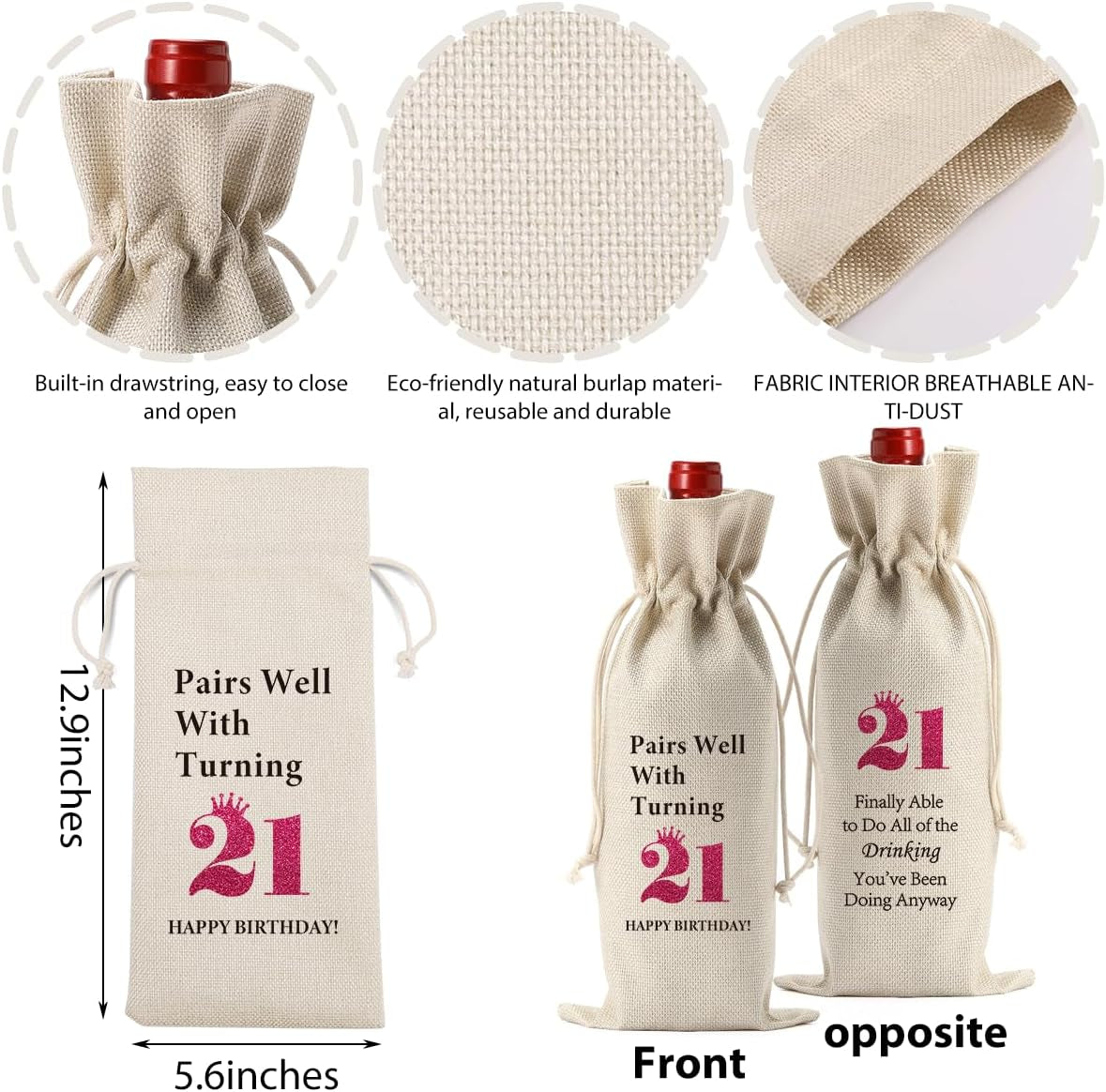 Funny 54Th Birthday Gifts for Women Men 54 Year Old Birthday Gifts for Women Wine Bag Happy Anniversary 54 Birthday Party Supplies Decorations for Women Men Back in 1970 Wine Bags