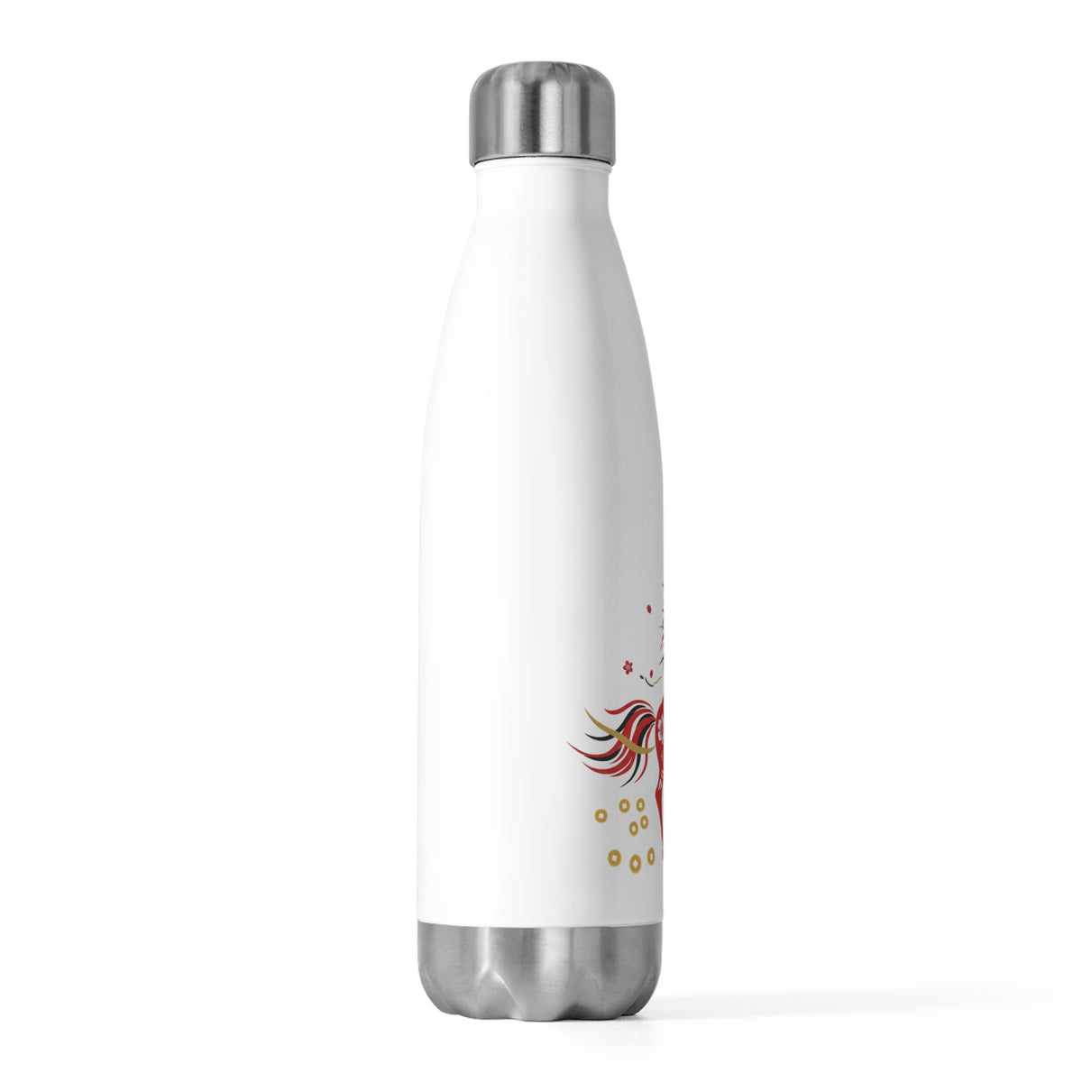 Fire Horse Rearing Firecrackers | 20oz Insulated Stainless Steel Tumbler Bottle | Lunar New Year 2026 Gift | Paper Cut Style