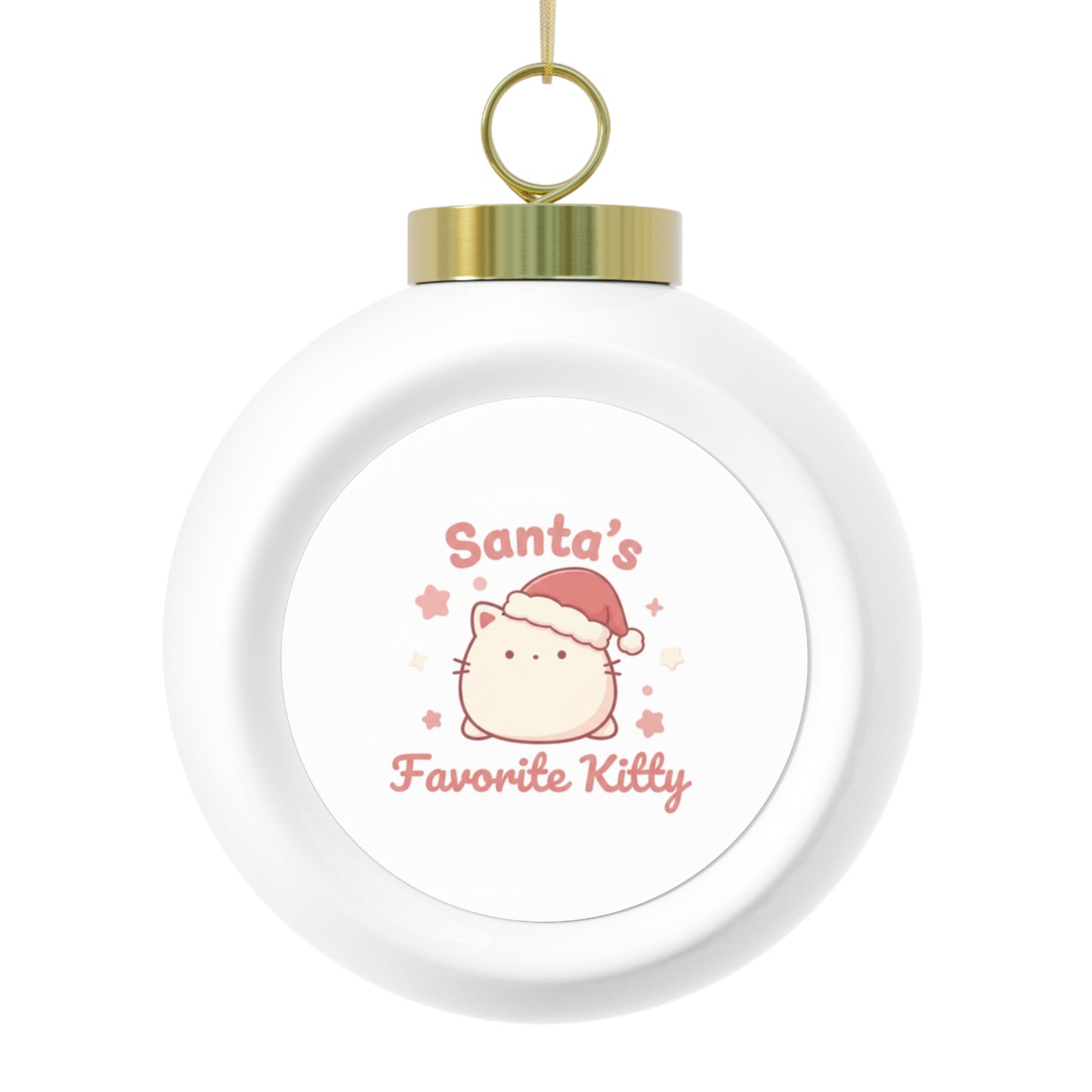 Christmas Ball Ornament Santa's Favorite Kitty Ceramic Holiday Ornament