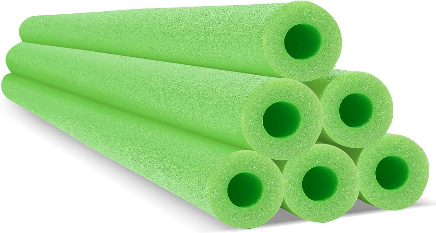 6 Pack Pool Noodles Foam Swim Noodles Jumbo Hollow Swimming Pool Noodle Bulk Bright Pool Noodles Floats Heavy Duty for Swimming Floating Craft Projects