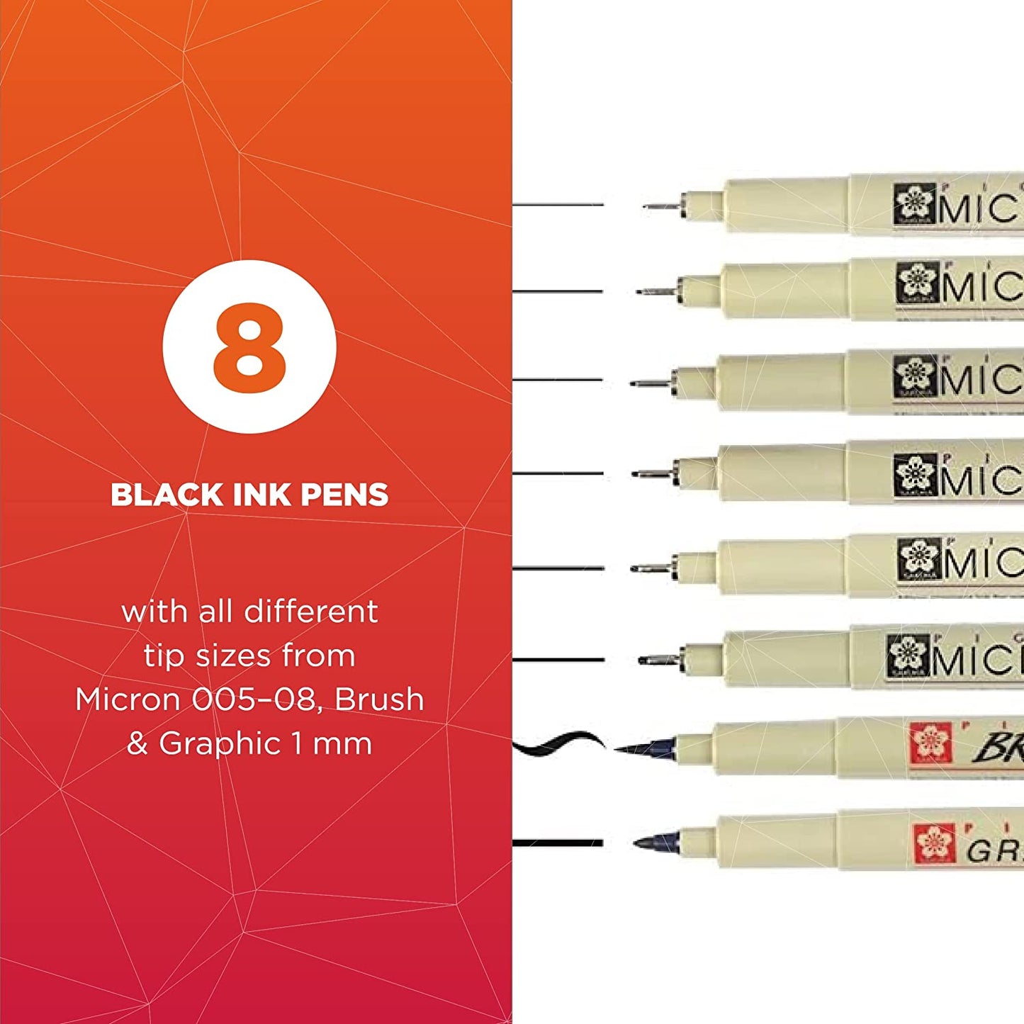 Pigma Micron Fineliner Pens - Archival Black Ink Pens - Pens for Writing, Drawing, or Journaling - Assorted Point Sizes - 10 Pack