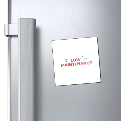 Low Maintenance High Interest | Minimalist Text Magnet for Fridge & Locker | Galentine’s & Self‑Love Gift | Y2K Aesthetic