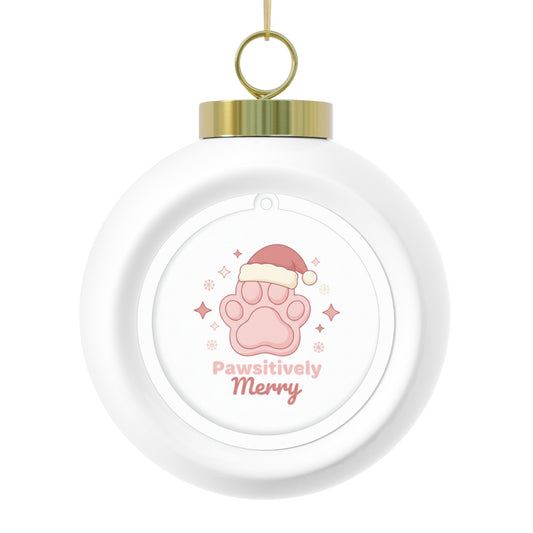 Christmas Ball Ornament - Pawsitively Merry Pet Holiday Design