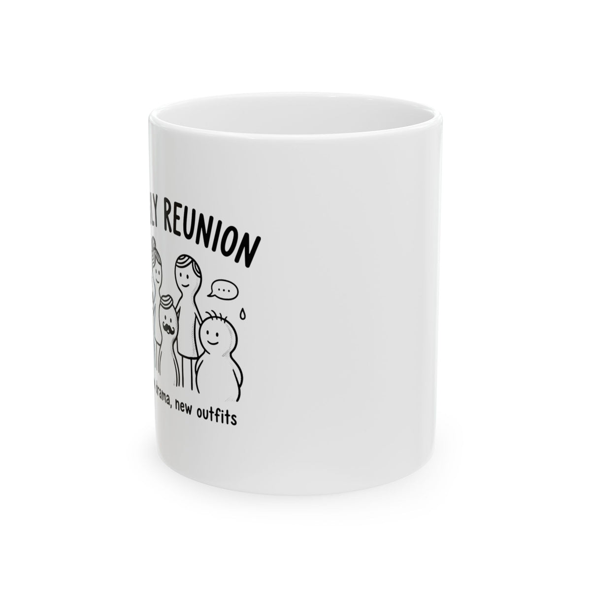 Family Reunion Lantern Table Scene | 11oz Ceramic Coffee Mug for Togetherness | Family & Friends Gift | Chicken Scratch Irony Doodle