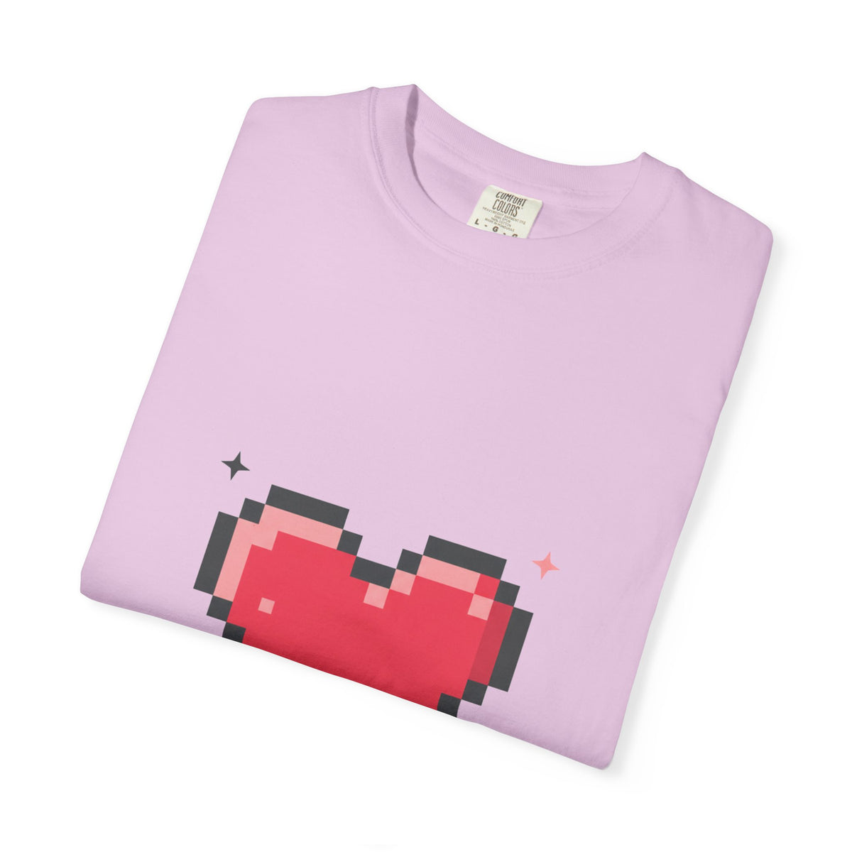 8-Bit Pixel Heart Retro | Unisex Garment-Dyed T-Shirt, Soft Cotton Tee | Valentine & Galentine Gift | Y2K Gamer Aesthetic