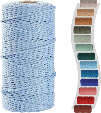 Sage Macrame Cord 3Mm X 220Yards, Colored Cotton Cord, Macrame Rope Macrame Yarn, Colorful Cotton Craft Cord for Macrame Plant Hangers, Macrame Wall Hanging, DIY Crafts