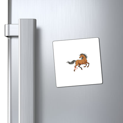 Fire Horse & Plum Blossom | Ink Wash Art Magnets for Fridge | Lunar New Year Family Gift | Red Gold Paper-Cut Style