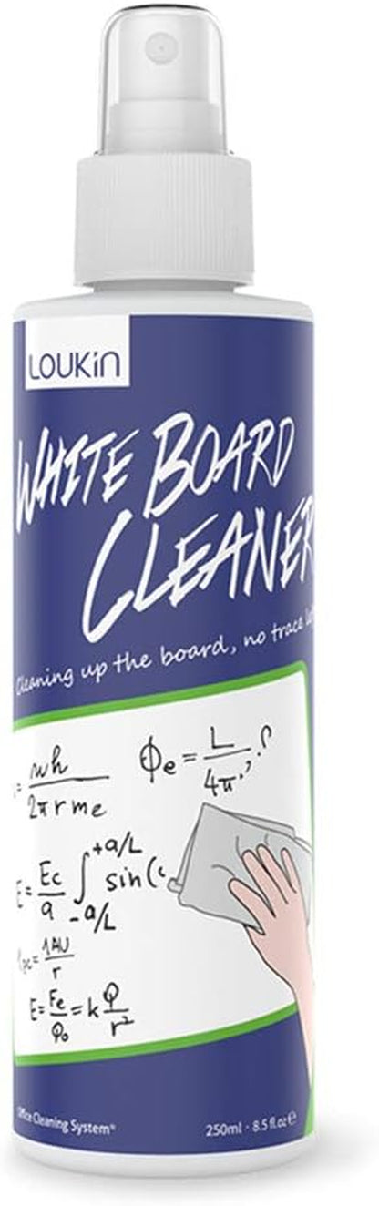 Non-Toxic Whiteboard Cleaner, 8.5 Fl Oz Dry Erase Board Cleaner, Low-Odor Whiteboard Cleaning Spray with Cloth, Removes Stubborn Marks from Whiteboards
