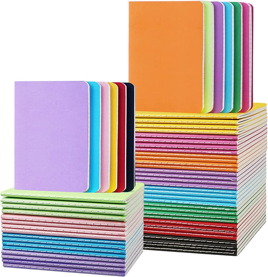 Small Lined Notepads Bulk 60 Pack Mini Journal Pocket Notebooks Set Colorful Cover Notebooks for Kids 3.5 X 5.5 Inches, 30 Sheets/60 Pages