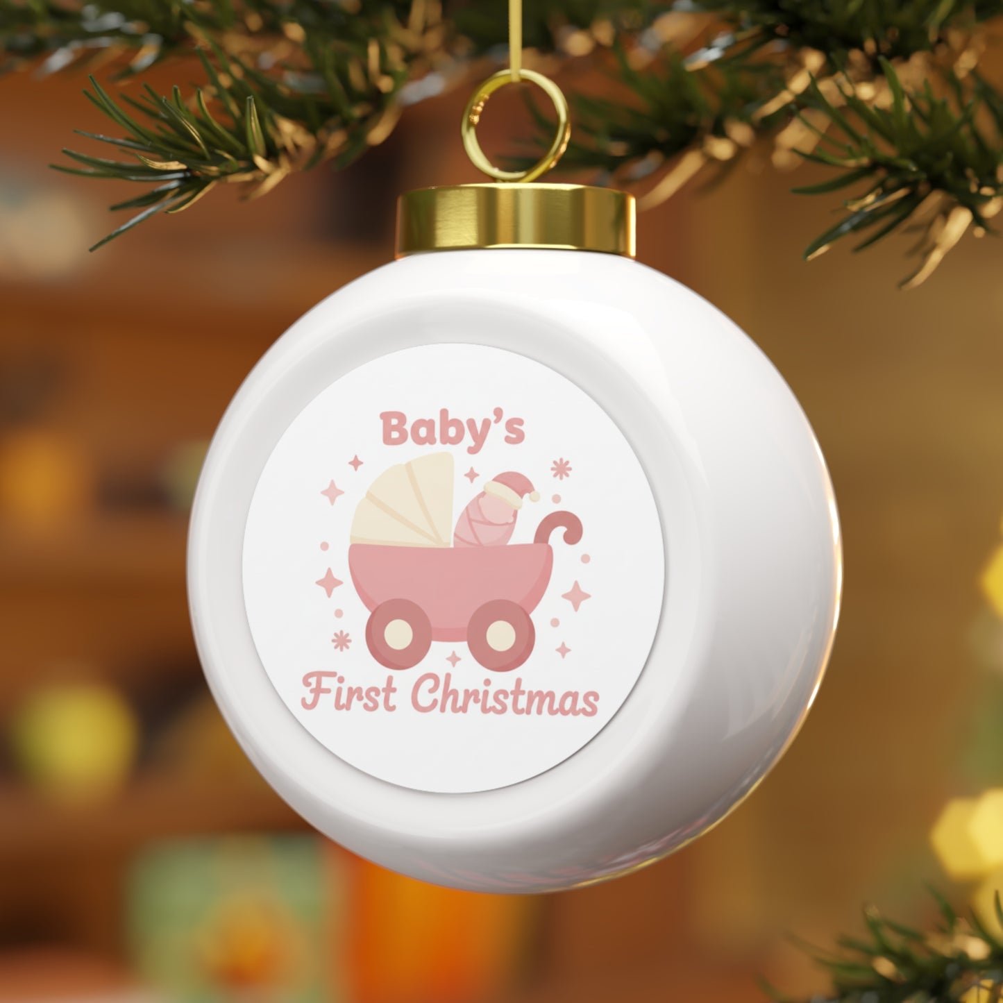 Christmas Ball Ornament - Baby's First Christmas
