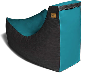 Pixel Gamer Bean Bag Chair, Premium Vinyl/Dark Denim, Turquoise