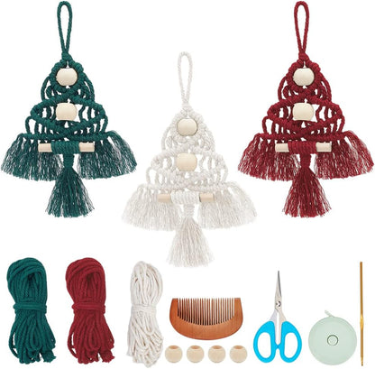 8 Set DIY Macrame Wristlet Keychain Kits for Adults Colorful Macrame Cord Knotting Kit Boho Mini Macrame Tassel Keychain with Instruction + Video for Car Key Purse Phone Wallet Charm