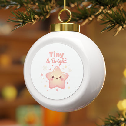 Glossy Ceramic Christmas Ball Ornament - Tiny & Bright