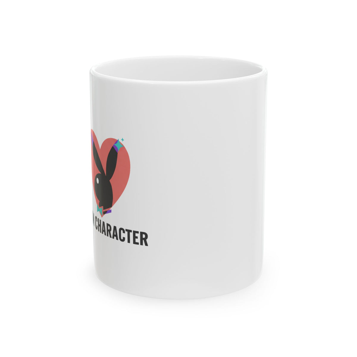 Pink Y2K Bunny Silhouette | 11oz Ceramic Coffee Mug for Aesthetic Vibes | Valentine & Galentine’s Gift | Soft Gradient