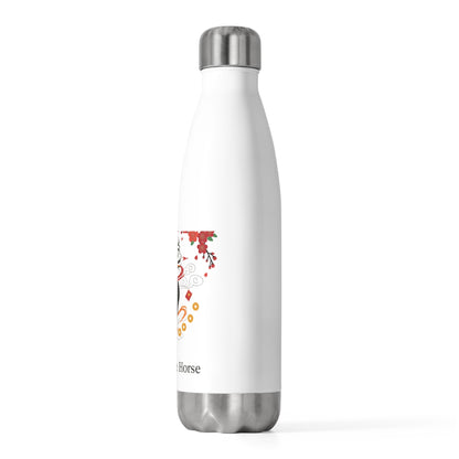Fire Horse Leaping Cherry Blossoms | 20oz Insulated Tumbler Bottle, Travel & Daily Use | Lunar New Year Gift for Family & Friends | Paper Cut Style