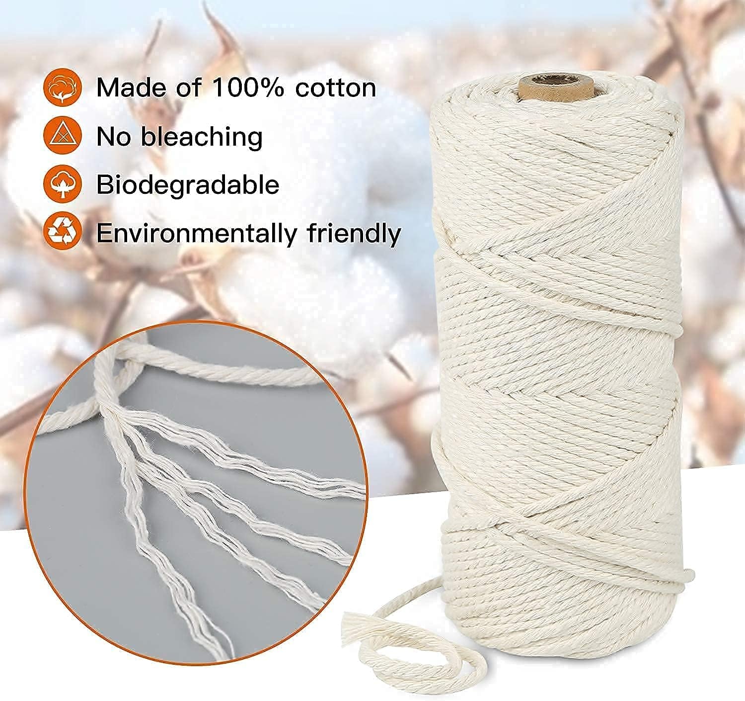 Macrame Kit, All in Macrame Supplies 109Yards X 3Mm Macrame Cord,Diy Macrame Kit for Adults Beginners, Macrame Beads with Wooden Rings and Wooden Sticks for Macrame Plant Hanger Kit