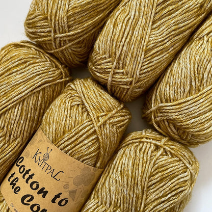 Cotton to the Core Soft Cotton Yarn for Crocheting, 78% Cotton and 22% Acrylic - Soft Baby Yarn for Crocheting - 3 DK Weight Cotton Yarn for Knitting - 6 Skeins, 852Yds/300G (Almond Tan)