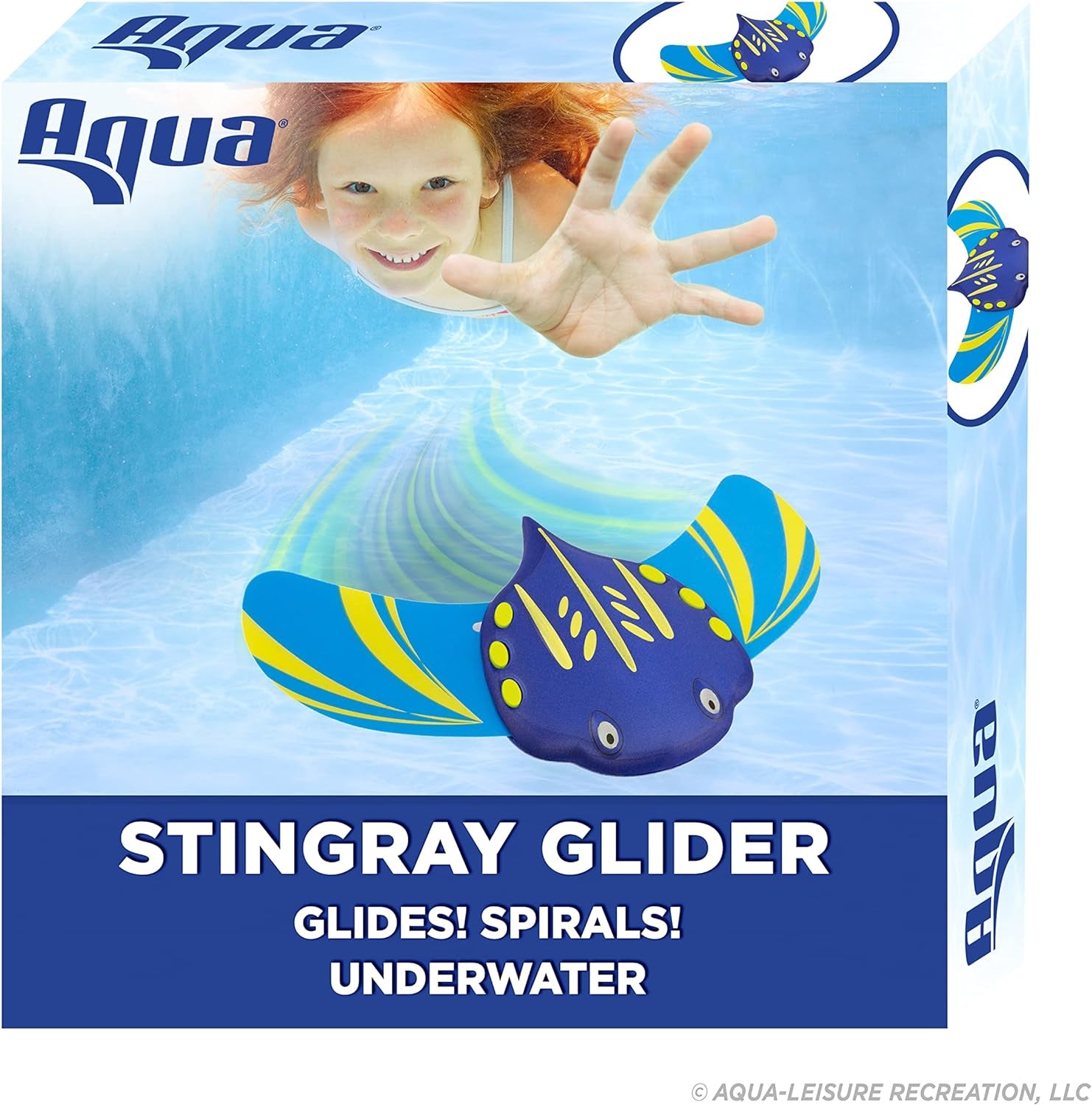 AQUA Stingray Underwater Glider, Swimming Pool Toy, Self-Propelled, Adjustable Fins, Travels up to 60 Feet, Dive and Retrieve Pool Toy