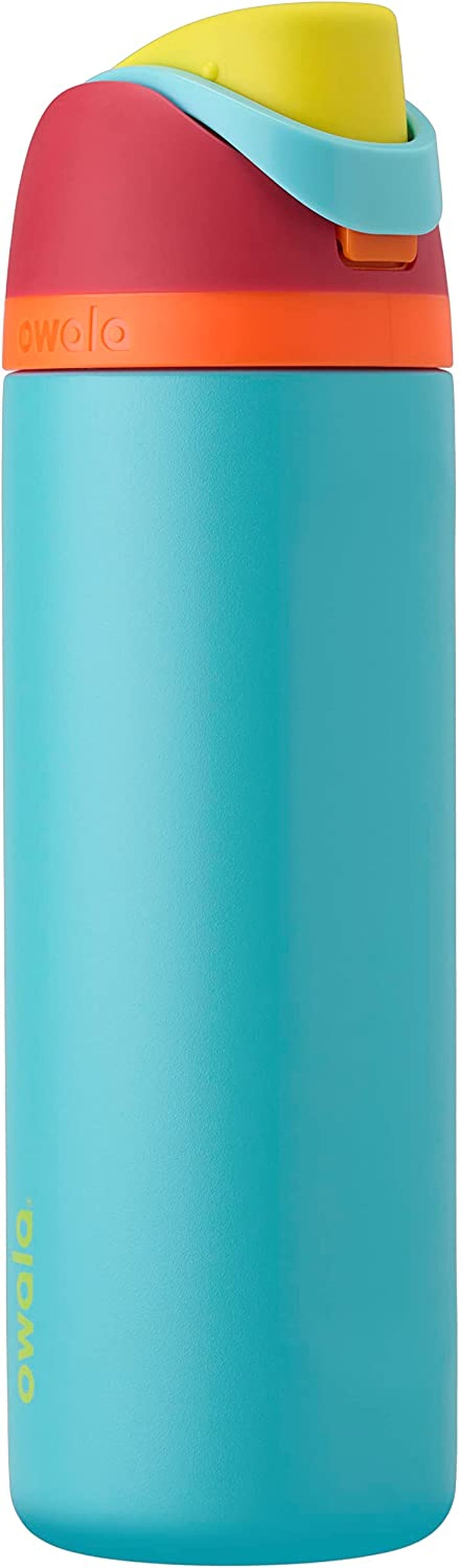 Freesip Insulated Stainless Steel Water Bottle with Straw for Sports and Travel, Bpa-Free, 24-Oz, Orchid/Orange (Tropical)