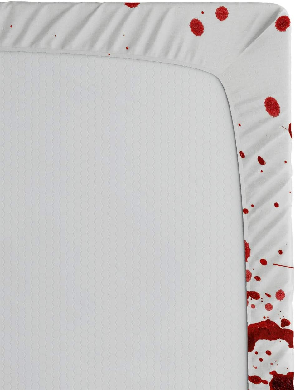 Zombie Fitted Sheet, Dead Man Walking in Dark Danger Scary Scene Fiction Halloween Infection Picture, Bed Cover with All-Round Elastic Deep Pocket for Comfort, Full Size, Sepia Red