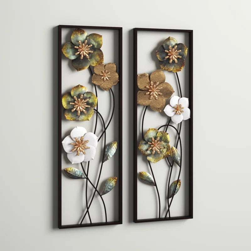 Handmade Traditional Plants & Flowers Wall Decor on Metal