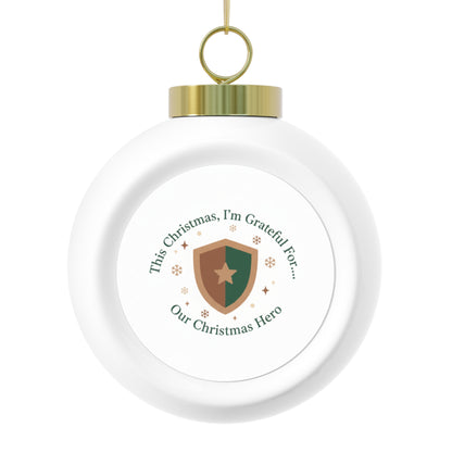 Christmas Ball Ornament — Our Christmas Hero Holiday Keepsake