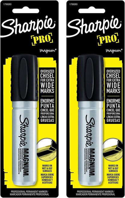 2 Pack 4411 Magnum Permanent Marker Black