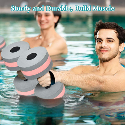 Aquatic Dumbells Set of 2 Water Dumbells Pool Resistance Water Weight Water Aerobics High-Density Eva-Foam Pool Fitness