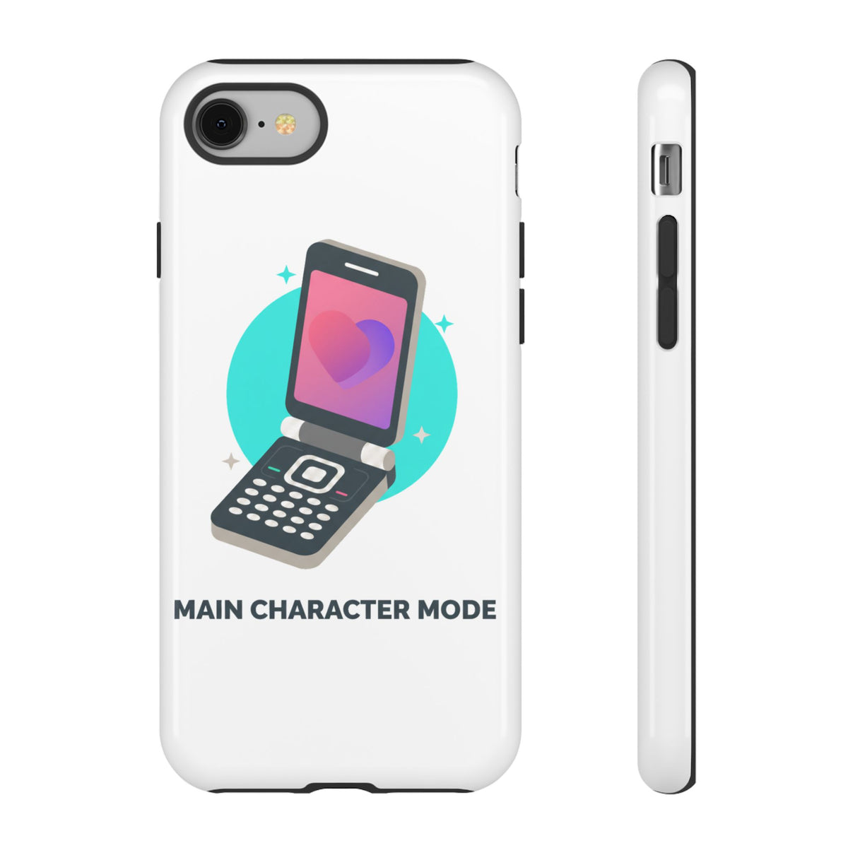 Y2K Flip Phone Heart Screen | Glossy iPhone 17 Slim Case | Valentine & Galentine Gift for Her | Aesthetic Kawaii