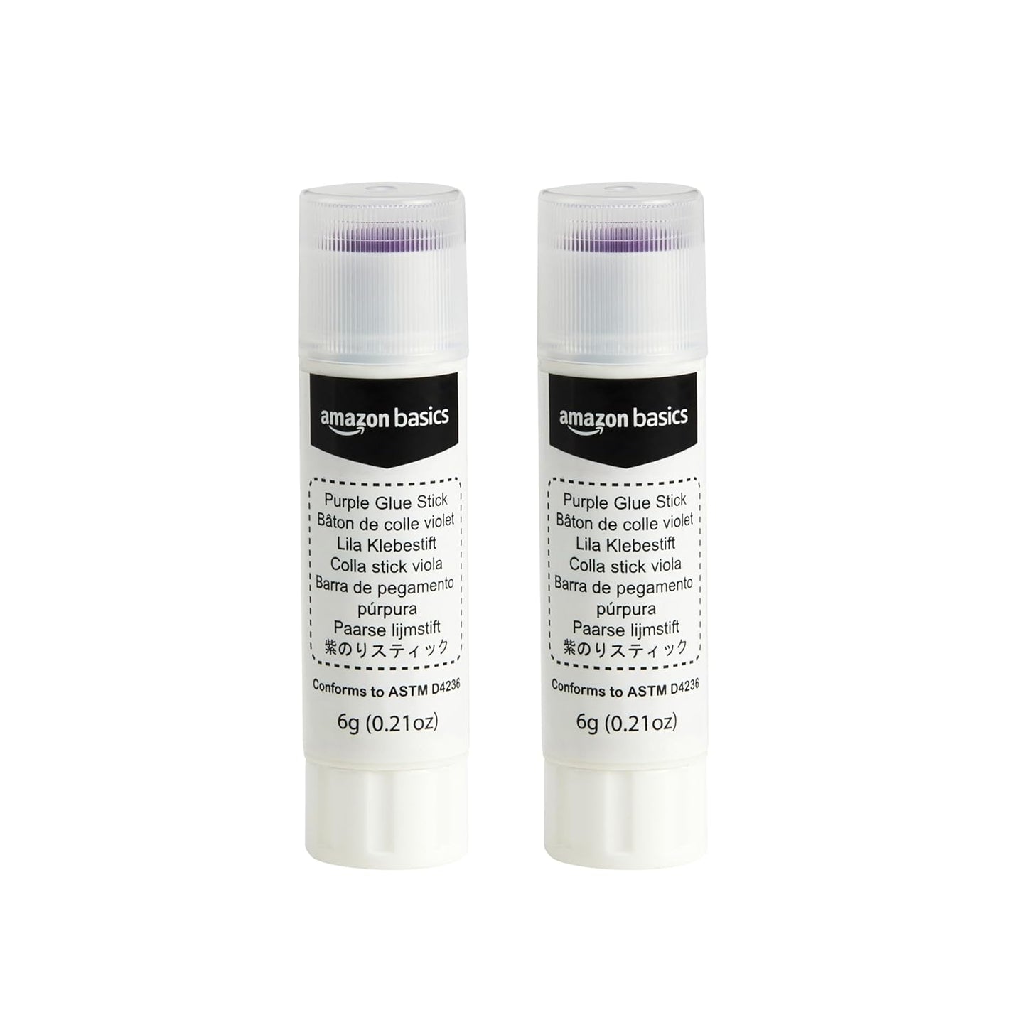 Purple Washable School Glue Sticks, Dries Clear, 0.24-Oz Stick,60-Pack