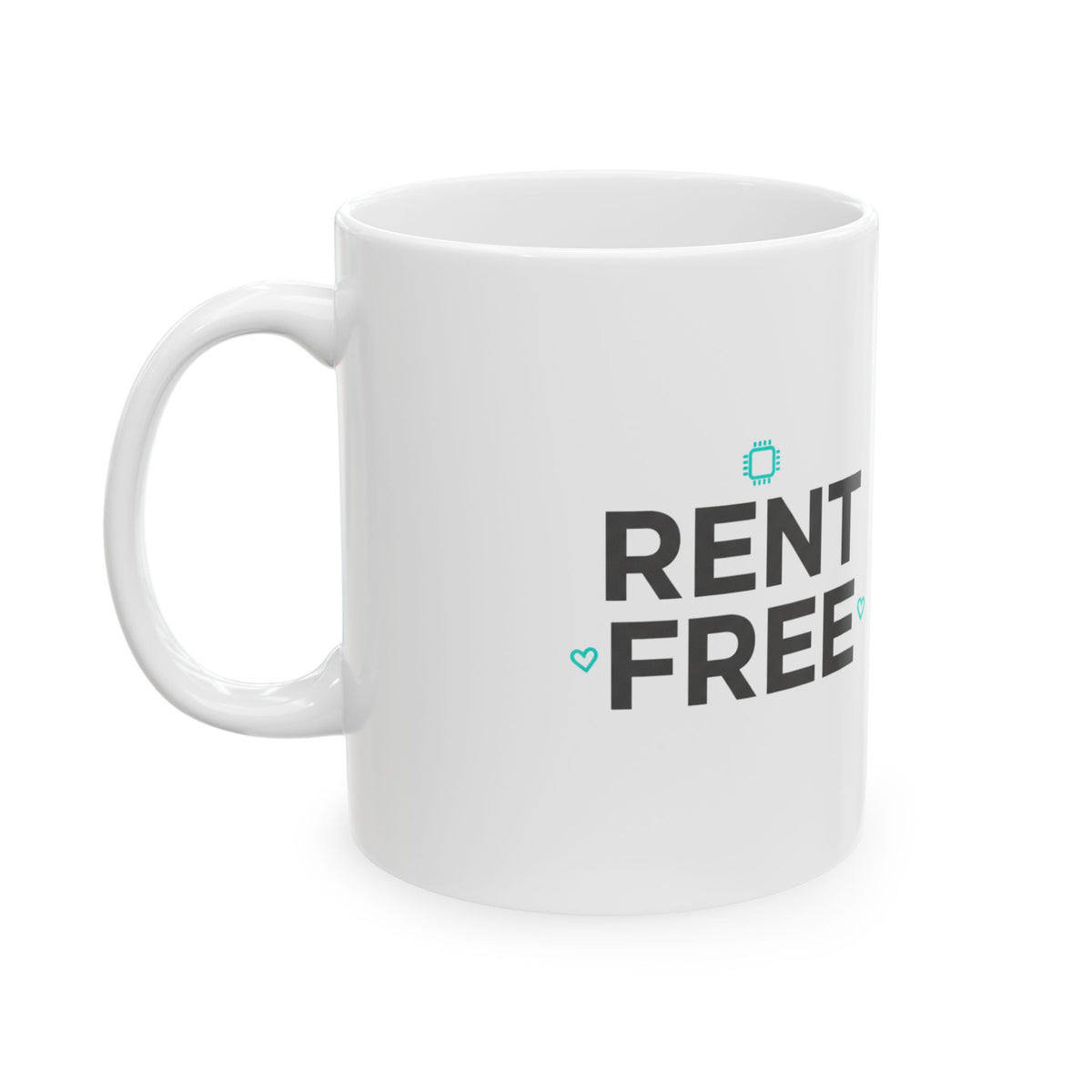 Living In My Head Rent Free | 11oz Ceramic Coffee Mug, Sublimation Print | Valentine & Galentine Gift for Friends | Y2K Aesthetic Humor